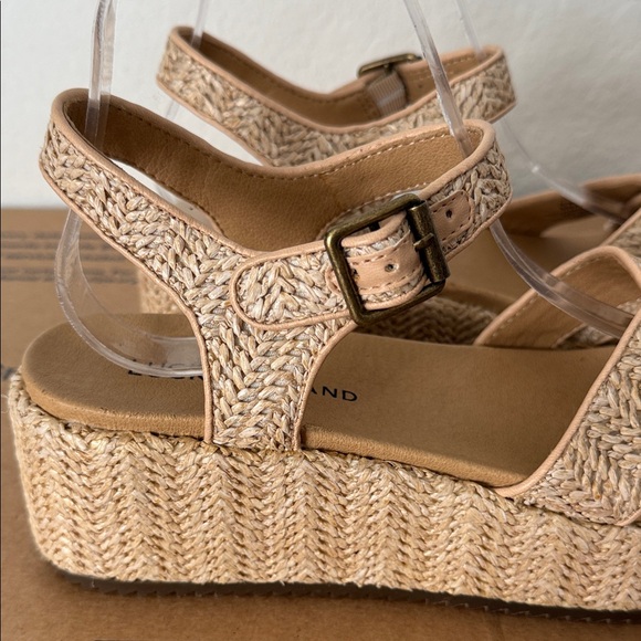 Lucky Brand Wagoo Beige Woven/Raffia Platform Wedges Size 8M - Picture 3 of 14
